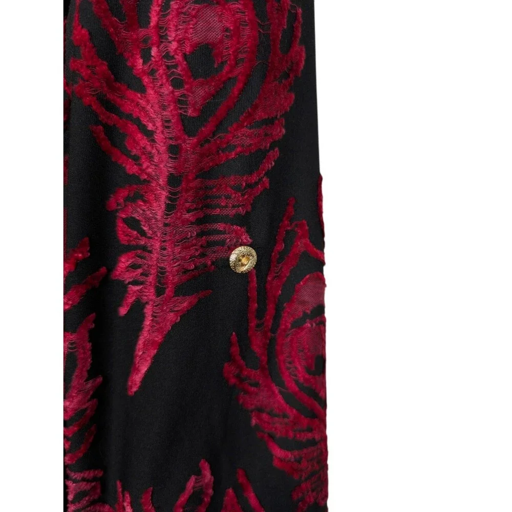 Calessa Embroidered Asymmetric Zip Stretch Jacket Top Size XL